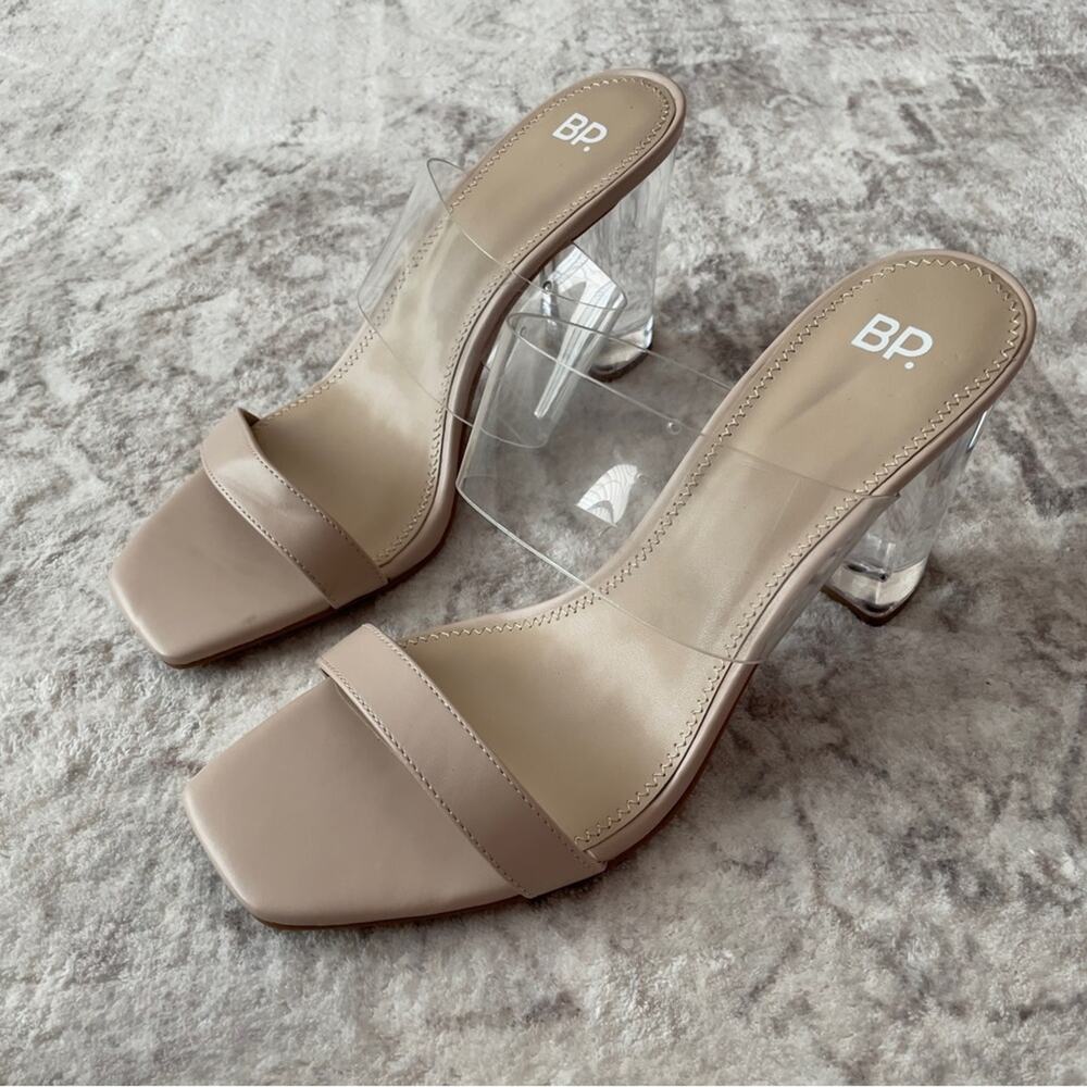 BP Nordstrom Naomi Lucite Block Heel Sandals Size 10‎ New